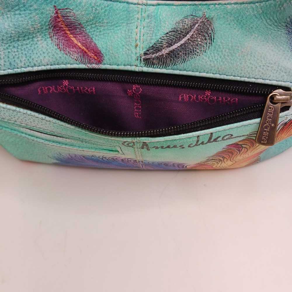 Anuschka leather bag purse handpainted floating f… - image 6