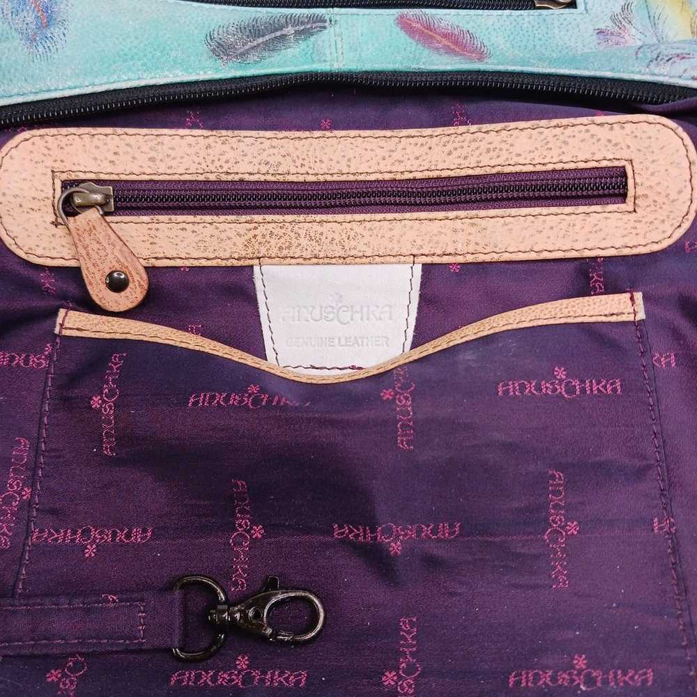 Anuschka leather bag purse handpainted floating f… - image 9