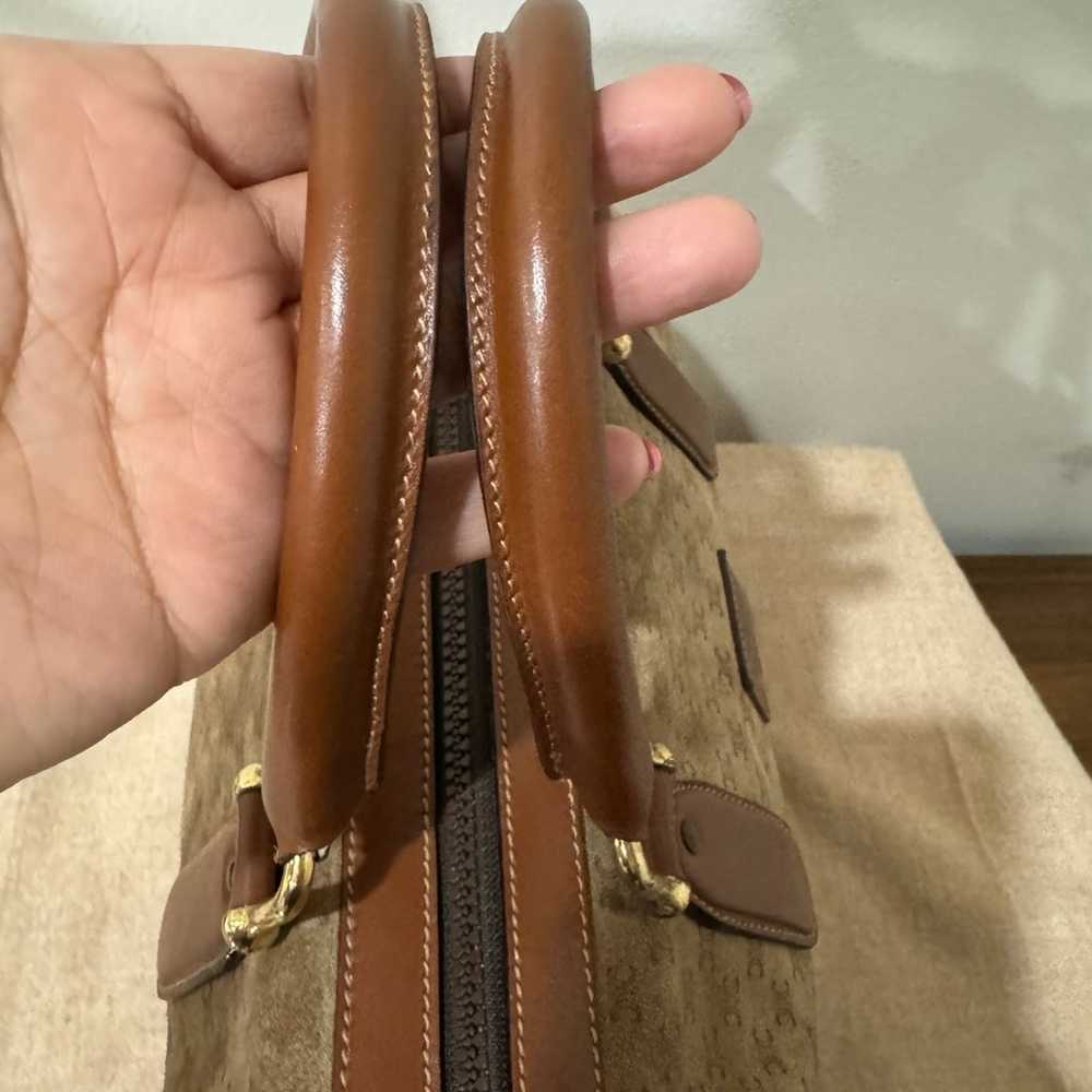 CELINE Suede & Leather Boston Bag - Suede with mi… - image 5
