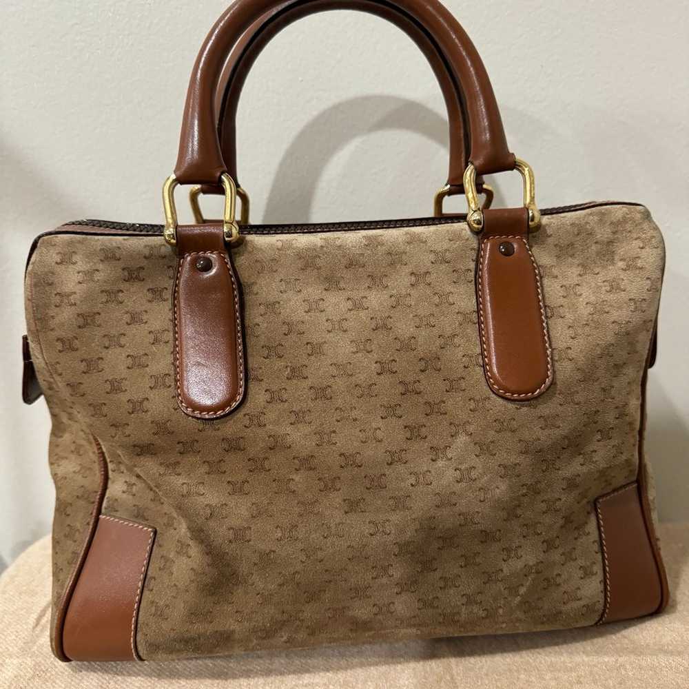 CELINE Suede & Leather Boston Bag - Suede with mi… - image 8