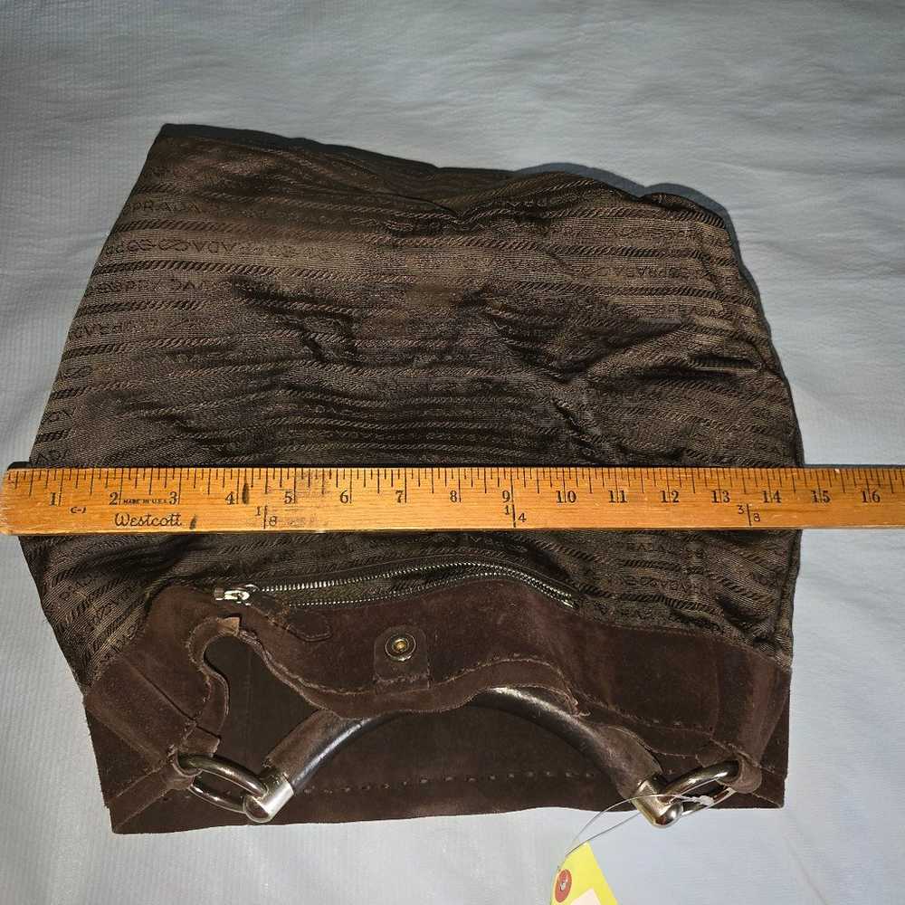 Prada/Brown/leather-Suede/handle bag - image 6