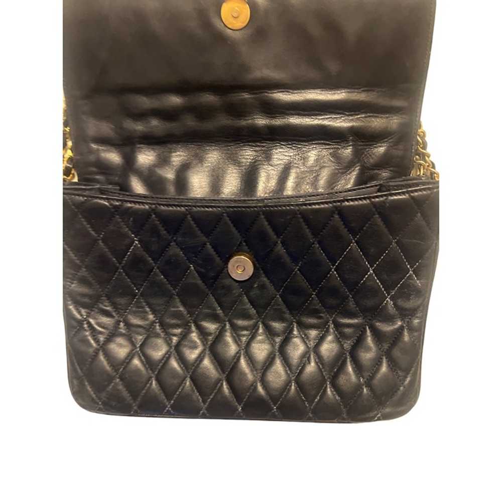 Vintage Lederer Navy Blue Quilted Leather Handbag… - image 3