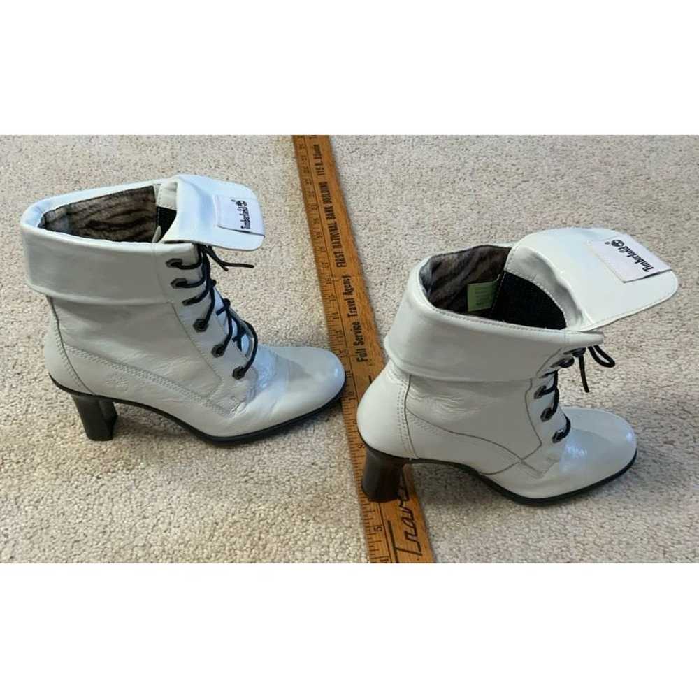 Timberland White Patent Leather Boots or Booties … - image 3