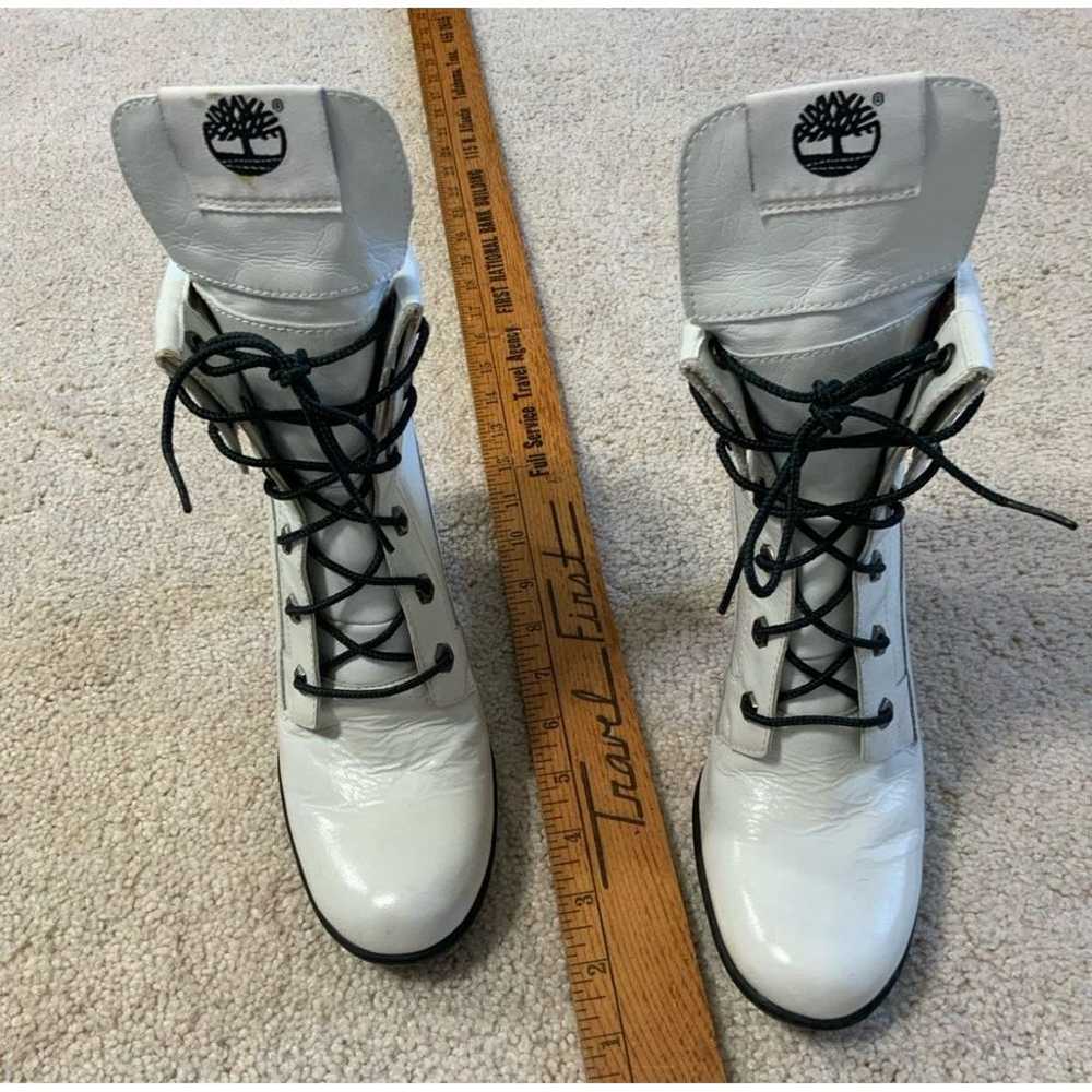 Timberland White Patent Leather Boots or Booties … - image 4