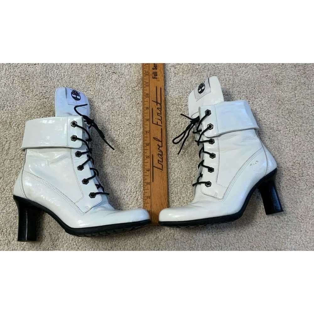 Timberland White Patent Leather Boots or Booties … - image 6