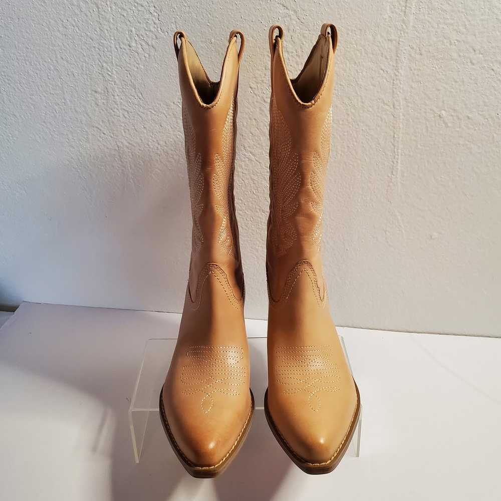 Guess Western Boots Womens 6.5 Tan Leather Mid-Ca… - image 11