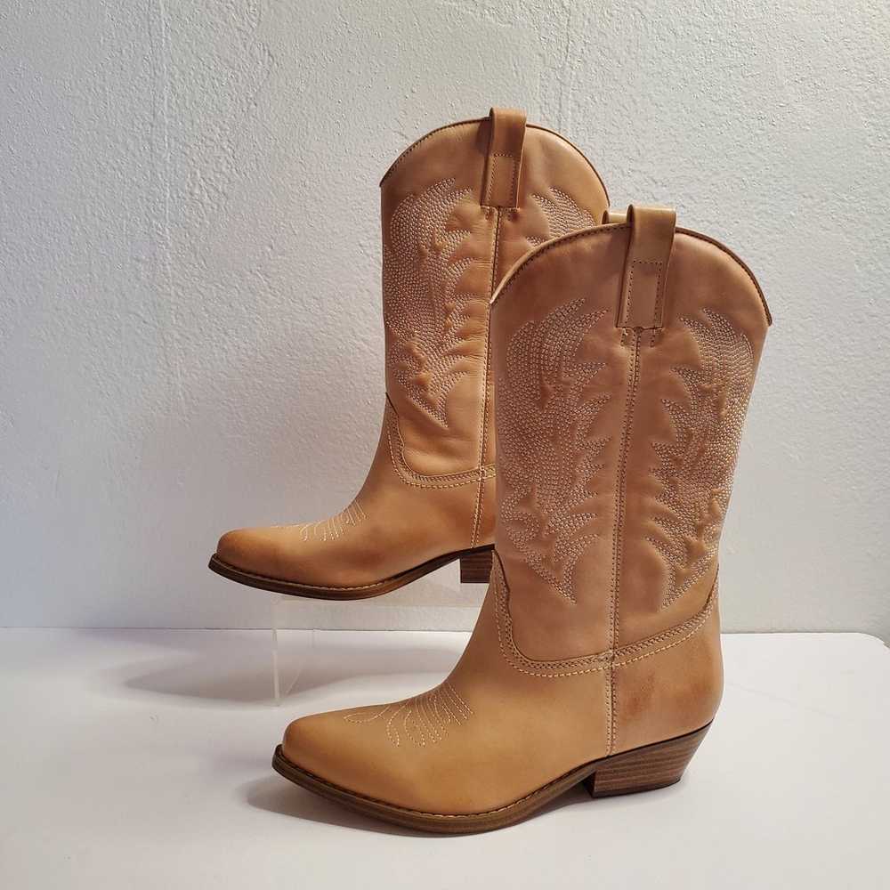 Guess Western Boots Womens 6.5 Tan Leather Mid-Ca… - image 12