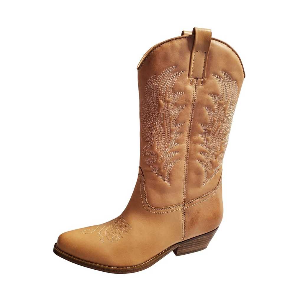 Guess Western Boots Womens 6.5 Tan Leather Mid-Ca… - image 1