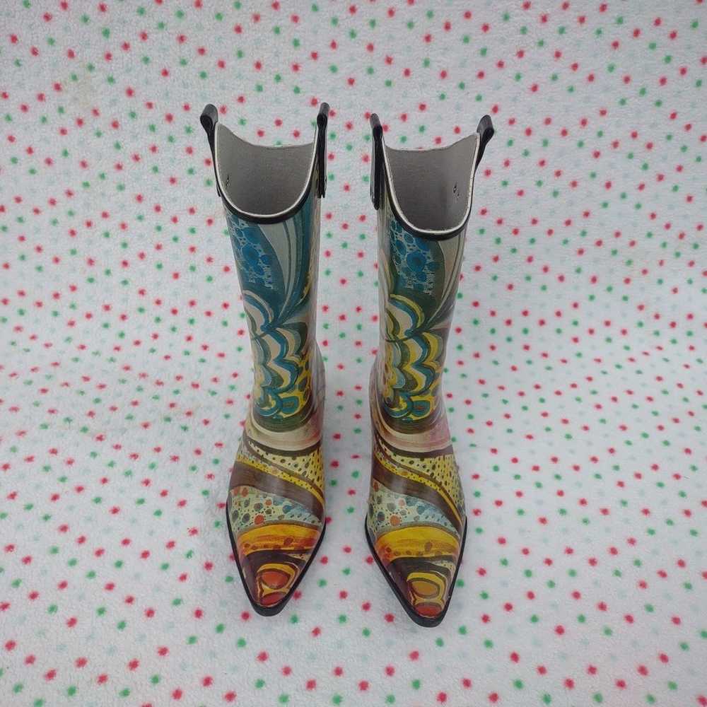 Nomad Women Rubber Rain Boots Western Waterproof … - image 12