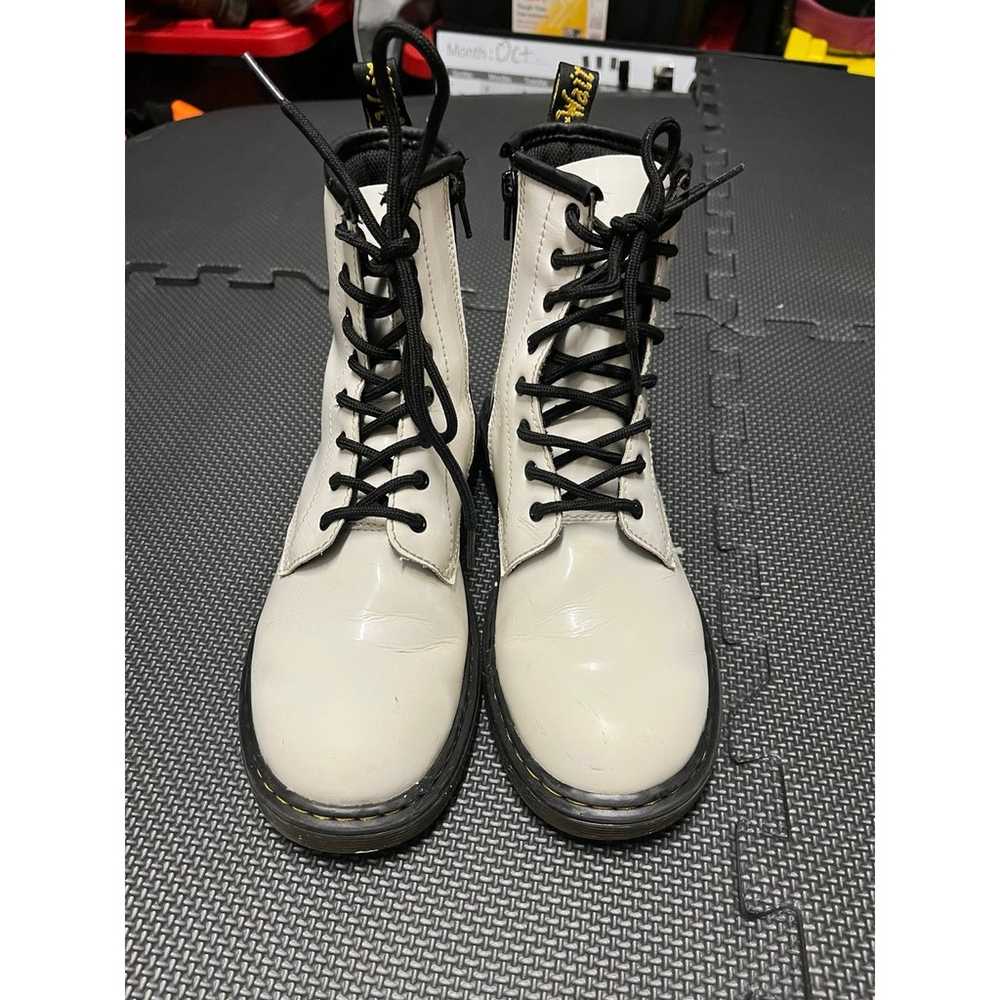 Doc martens womens white patent leather combat zi… - image 2