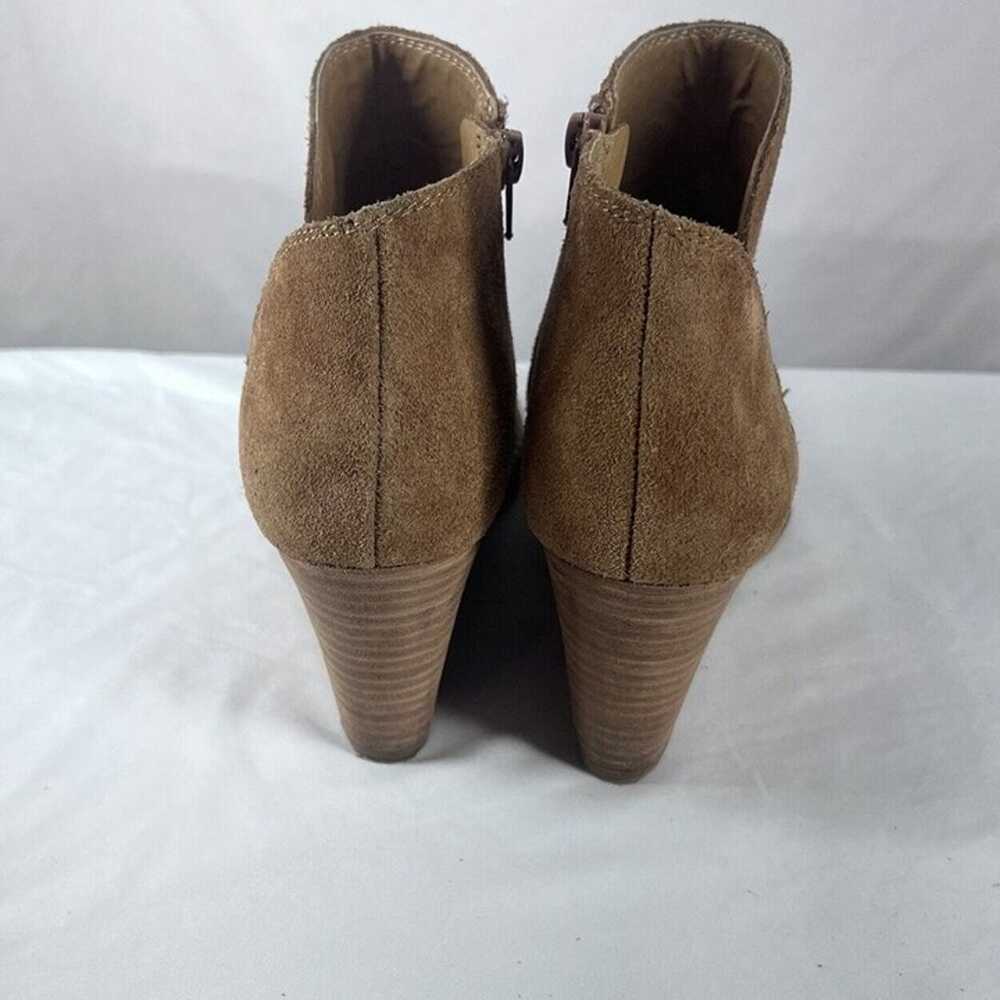 Lucky Brand Brown Suede Stacked WedgeY2k Ankle Bo… - image 4