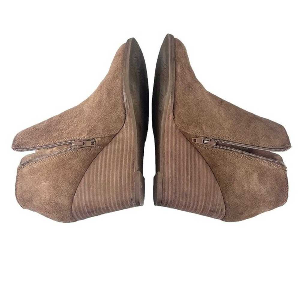 Lucky Brand Brown Suede Stacked WedgeY2k Ankle Bo… - image 8