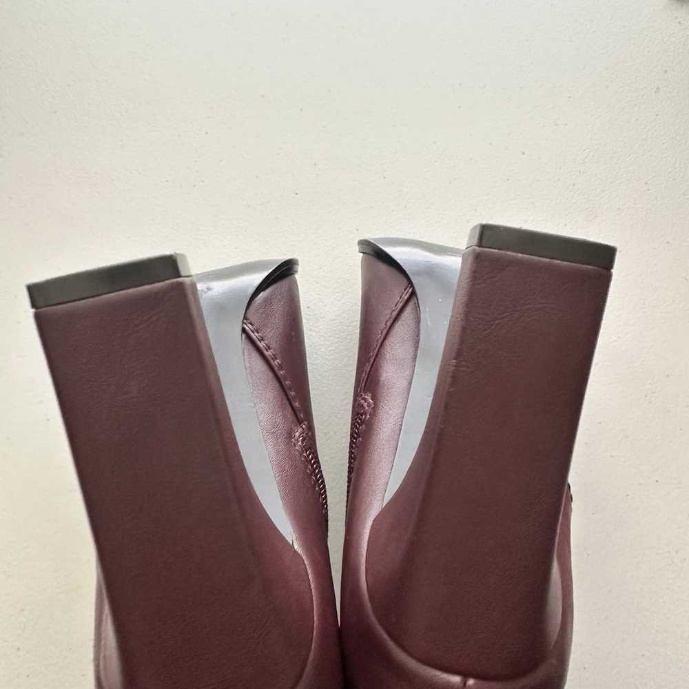 NINE WEST Vegan Faux Leather Burgundy Tall Heeled… - image 11