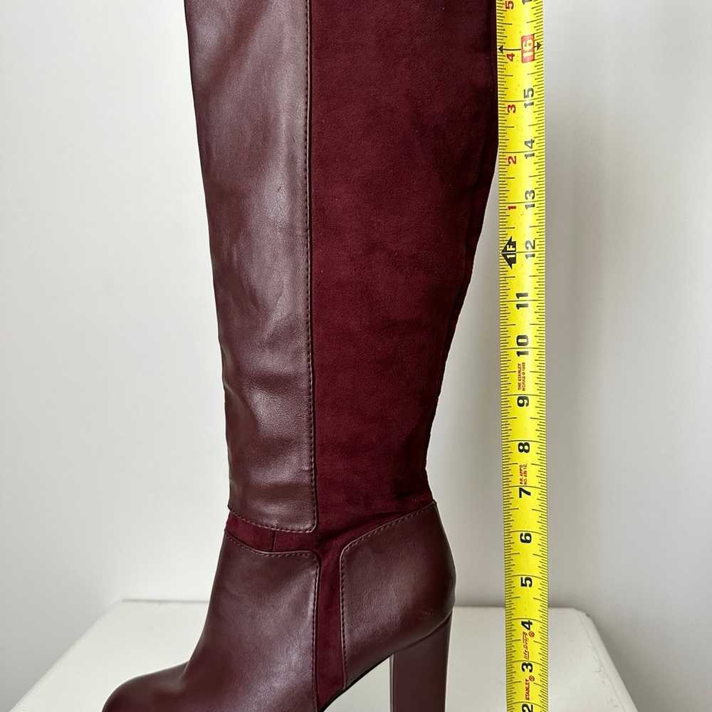 NINE WEST Vegan Faux Leather Burgundy Tall Heeled… - image 8