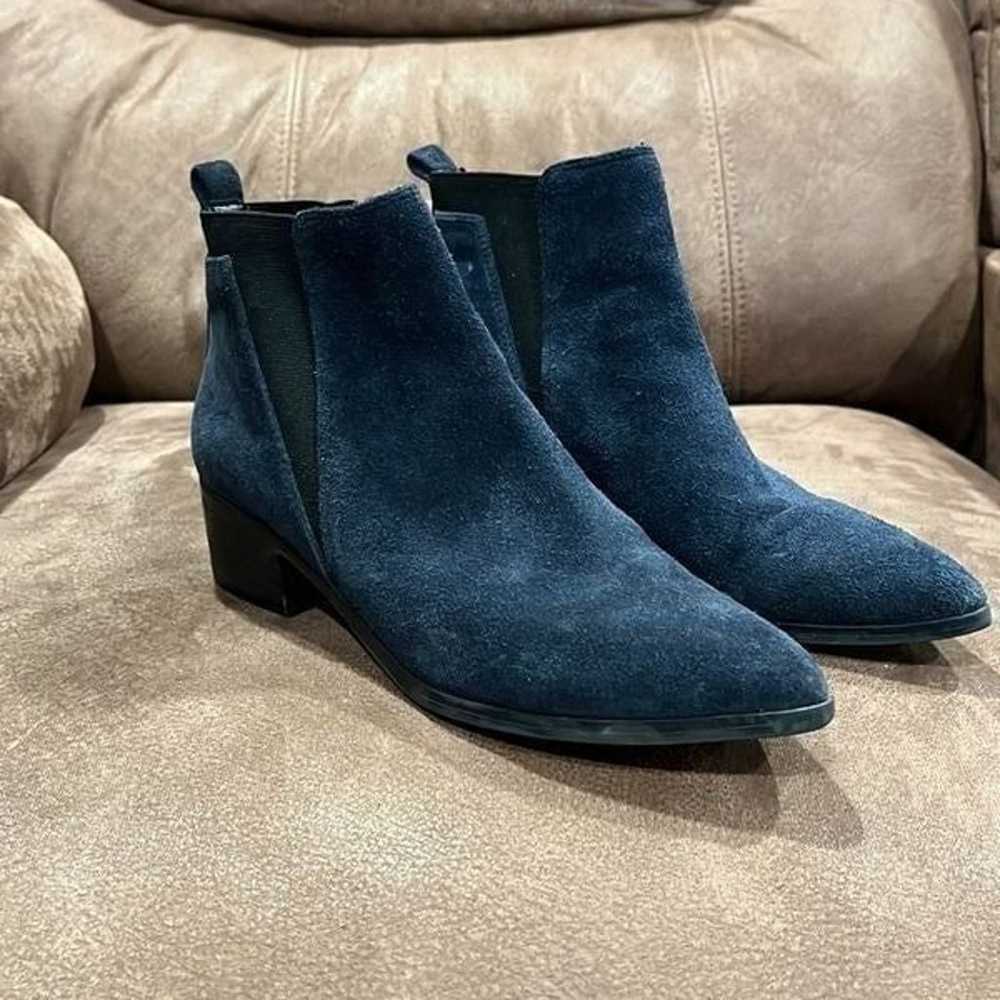 Marc Fisher Navy Blue Suede Ignite Ankle Booties - image 2