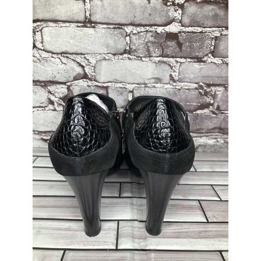 AQUATALIA Black Suede Suede Croc Side Zip Heel An… - image 9