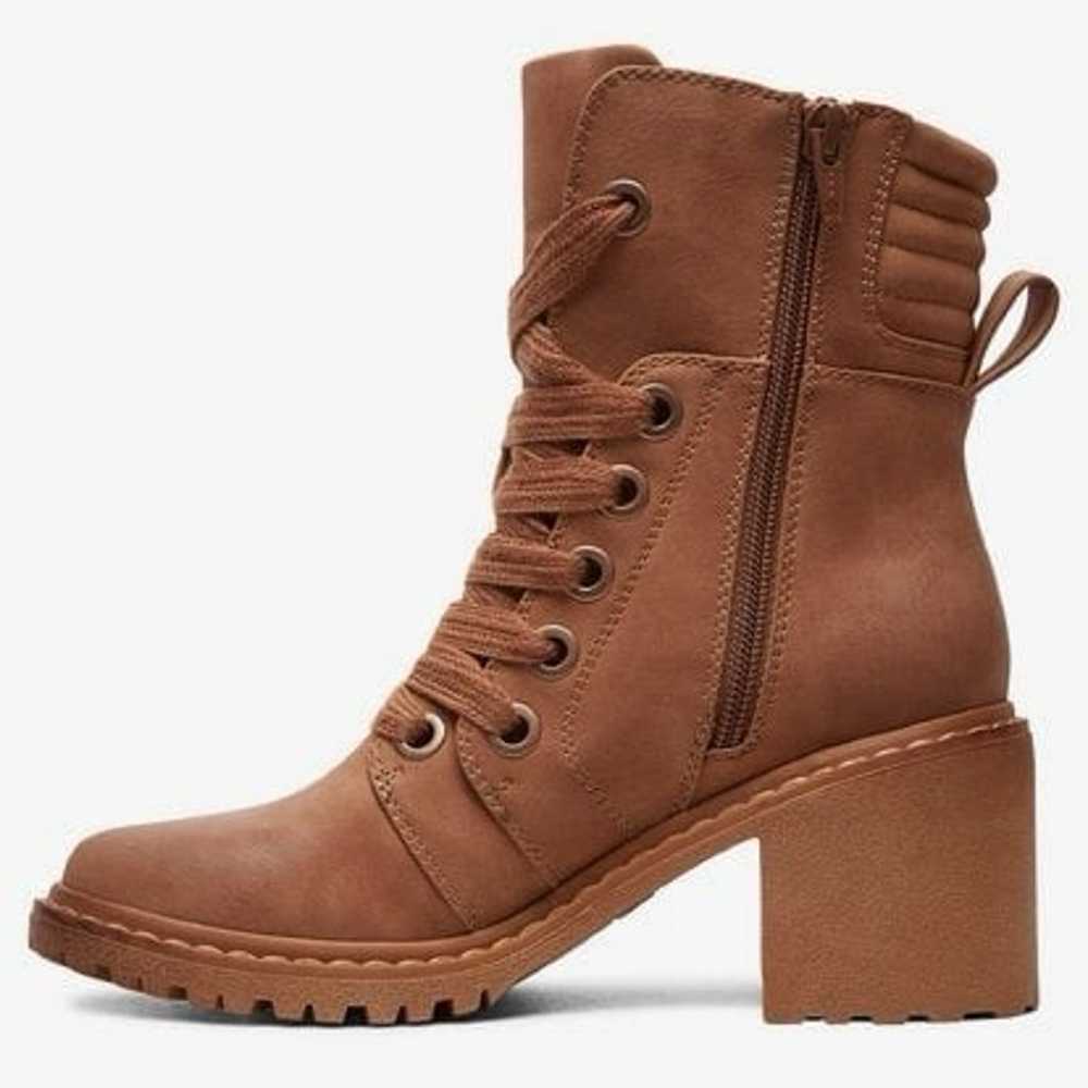 Roxy Womens Eddy Lace Up Faux Leather Boots - Cam… - image 1
