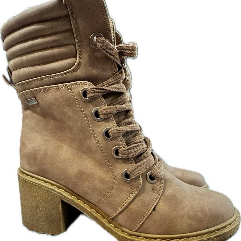 Roxy Womens Eddy Lace Up Faux Leather Boots - Cam… - image 4
