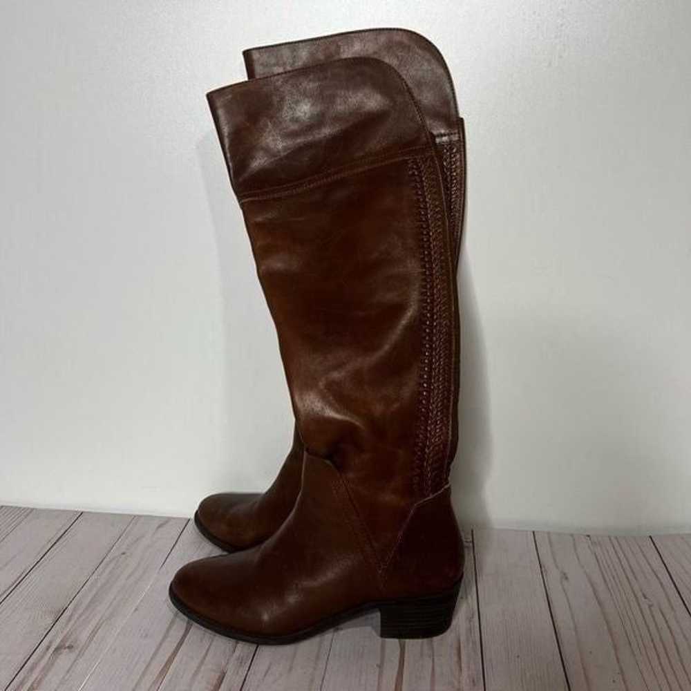 Vince Camuto Bendra Brown Leather Tall Boots Brai… - image 1