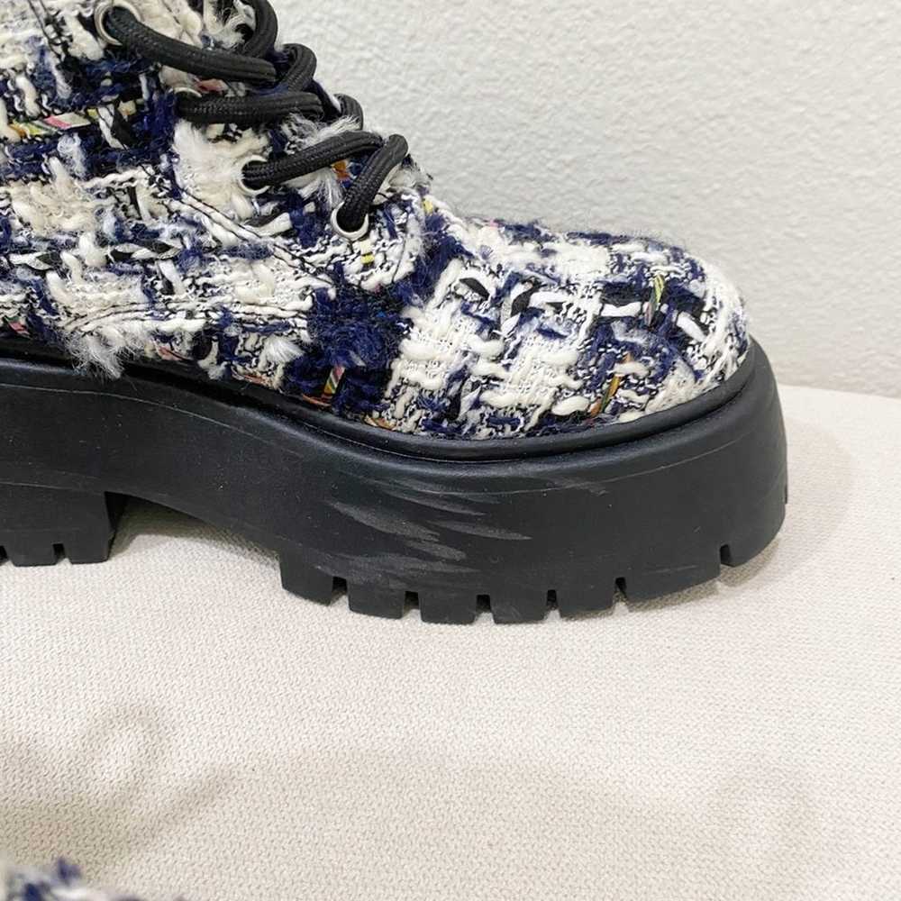 aqua platform lace up combat tweed boots size 6 - image 6