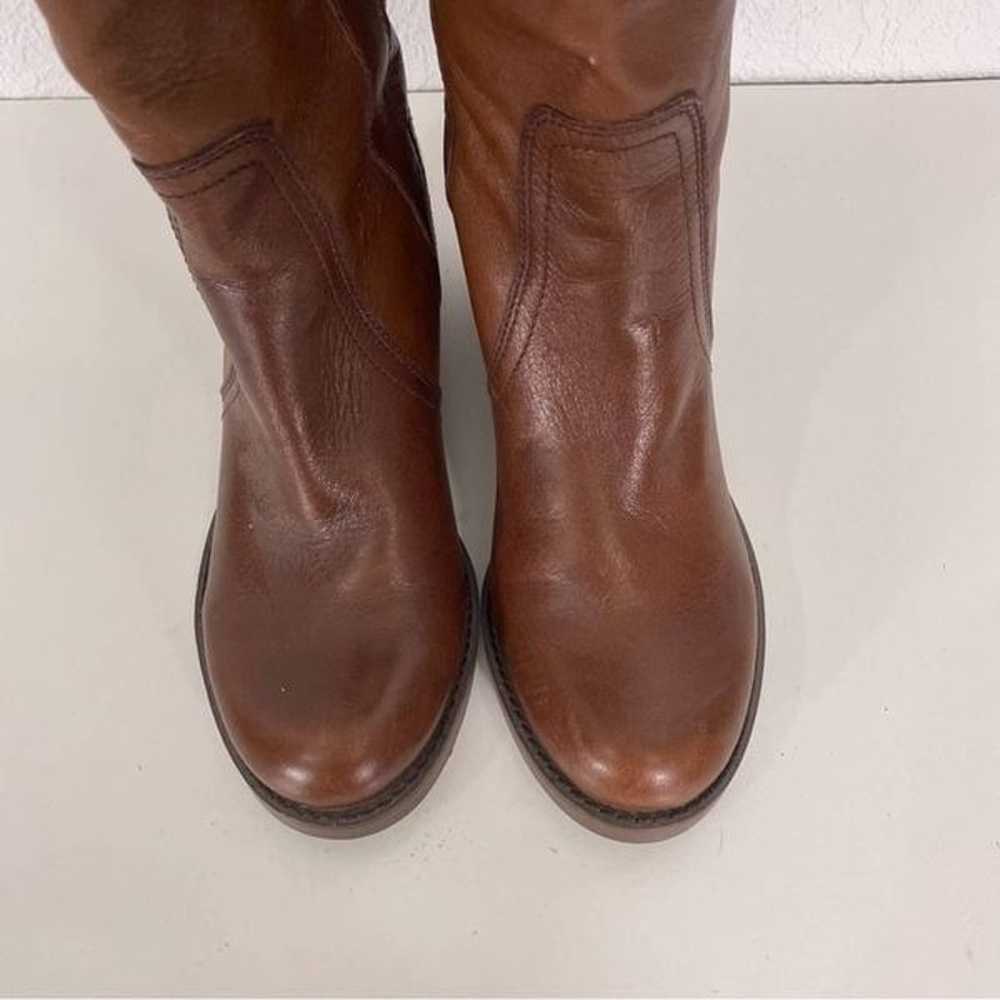 Lucky Brand Tan Leather Tall Pull On Riding Boots - image 6