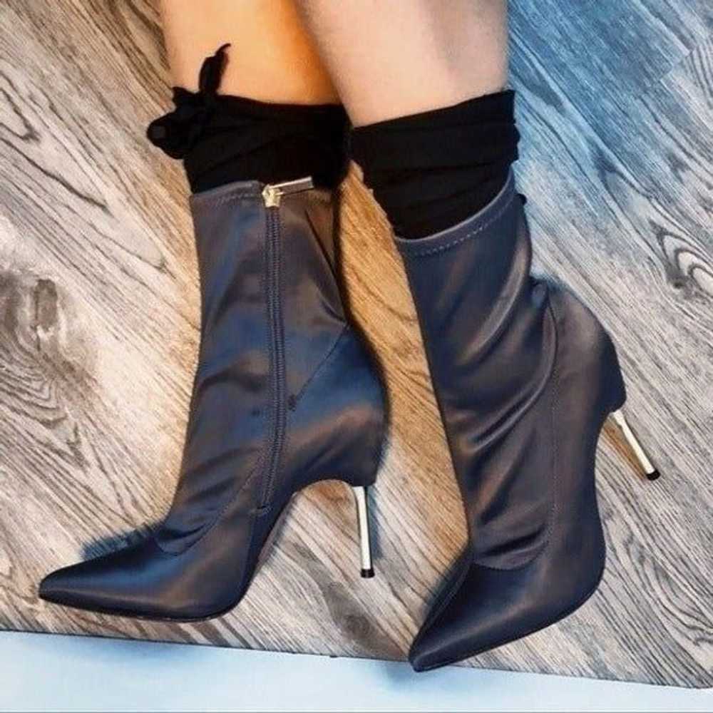 BCBGMaxAzria Jolie Satin Pointed Toe Ankle Boots … - image 3