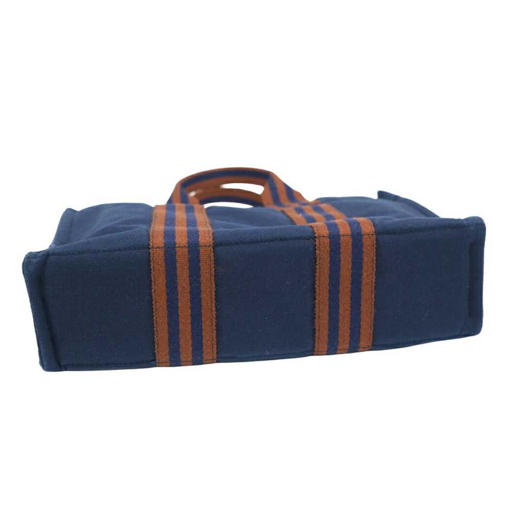 Hermes Hermes Foult Tote Bag PM Handbag Navy Brow… - image 7