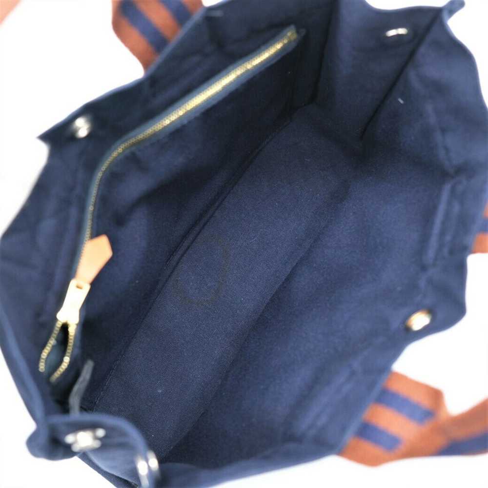 Hermes Hermes Foult Tote Bag PM Handbag Navy Brow… - image 8