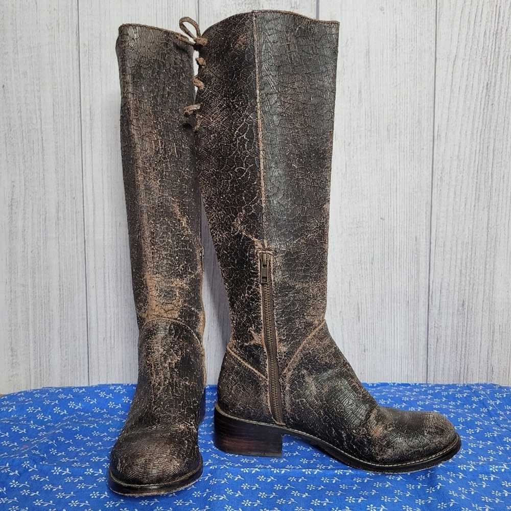 Patron Perugia Stina Distressed Laced Brown Boots… - image 1