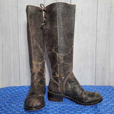 Patron Perugia Stina Distressed Laced Brown Boots… - image 1