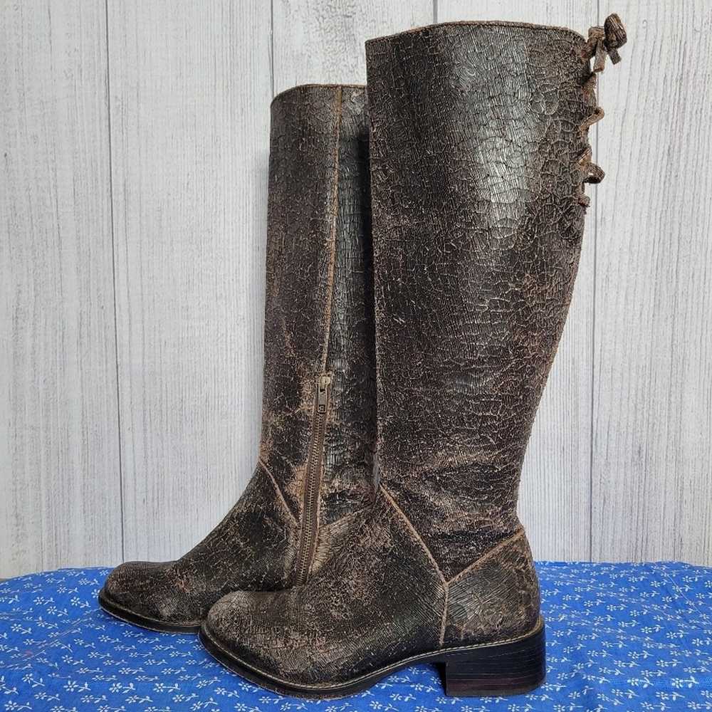 Patron Perugia Stina Distressed Laced Brown Boots… - image 4