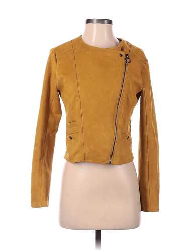 Haute Monde Women Yellow Leather Jacket S