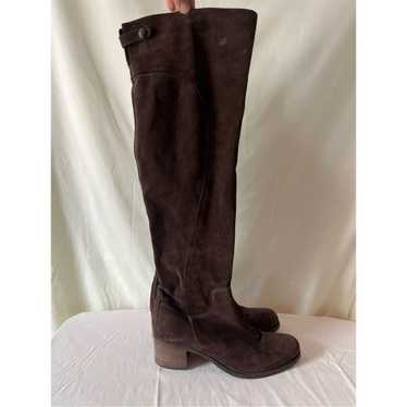 Italian Suede Leather Over Knee High Boots Short … - image 1