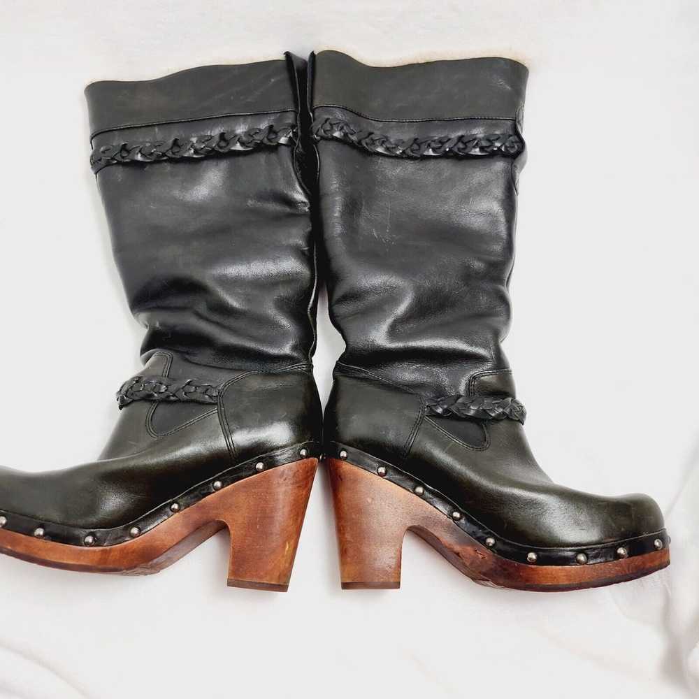 Ugg Australia Savanna Black Leather Studded Knee … - image 3