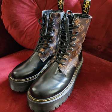Black and Brown Leather Boots