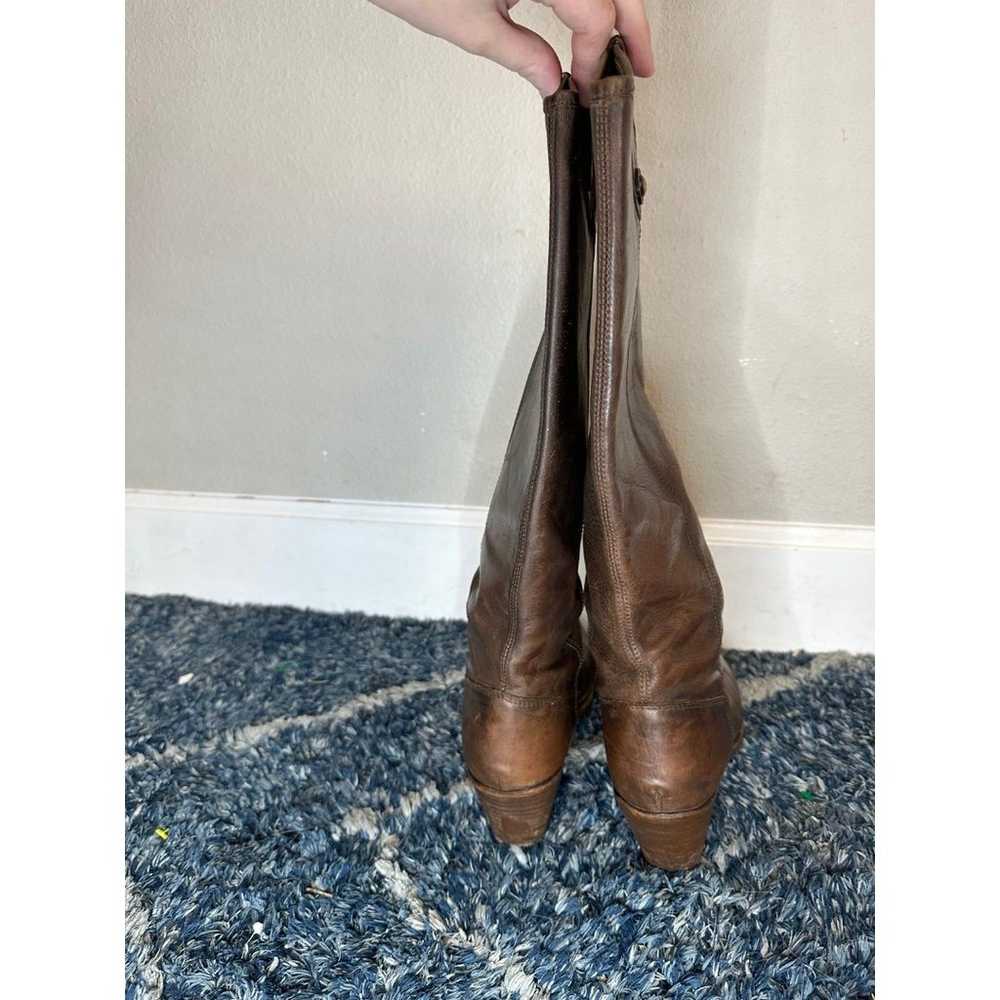 Frye Jackie Button Riding Boots, Brown Leather, W… - image 10