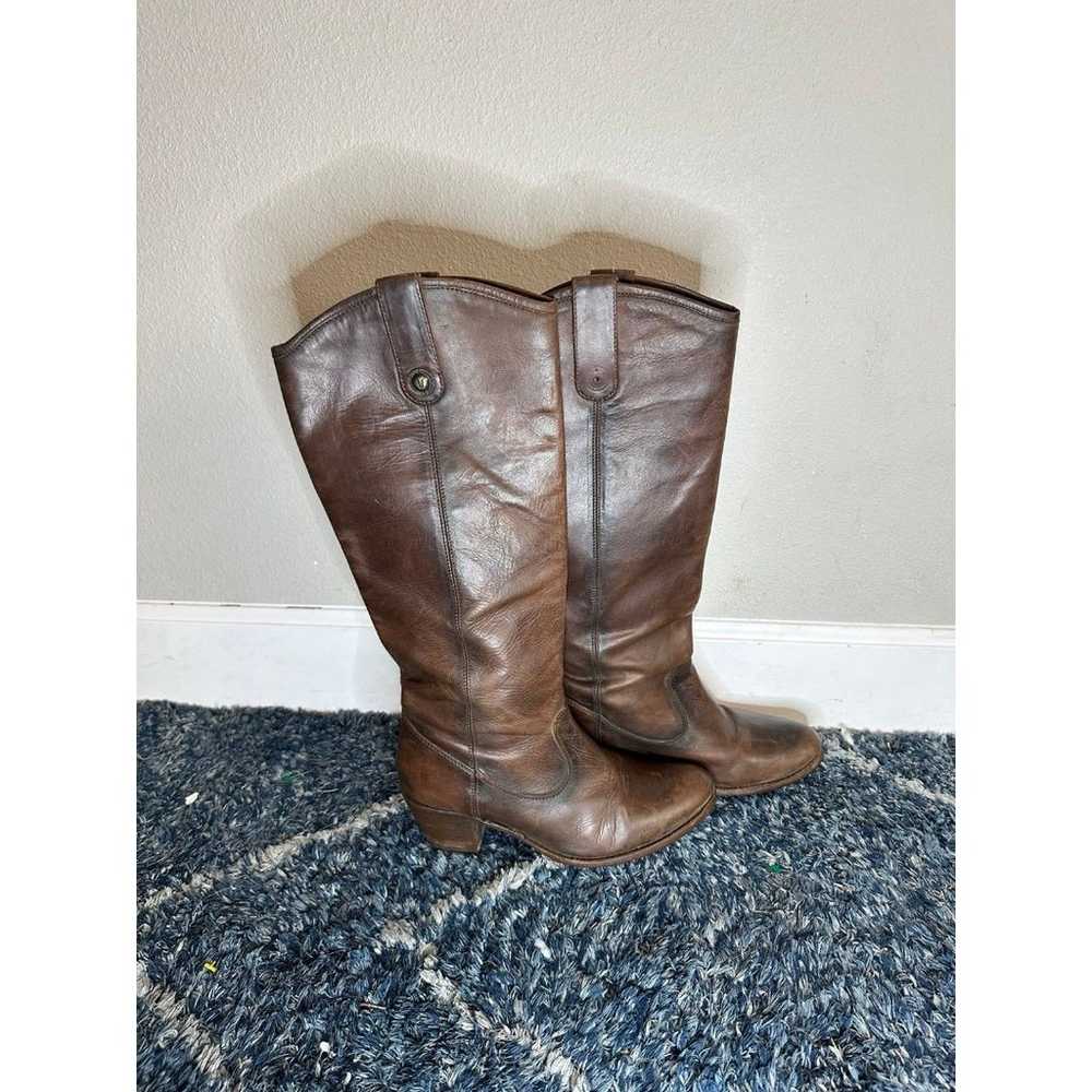 Frye Jackie Button Riding Boots, Brown Leather, W… - image 2