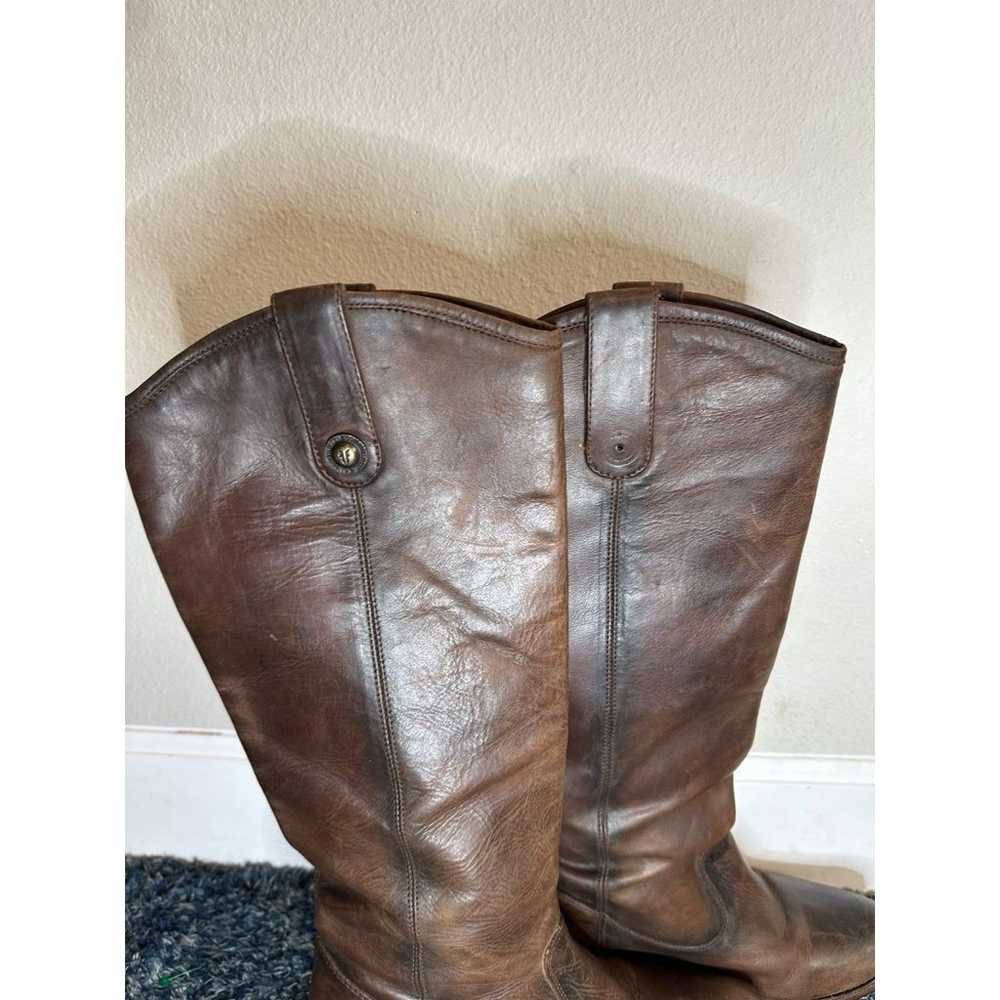 Frye Jackie Button Riding Boots, Brown Leather, W… - image 3