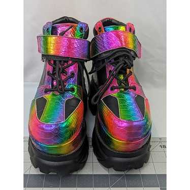 Club Exx Metallic Rainbow Platform Shoes Sz 7 - image 1