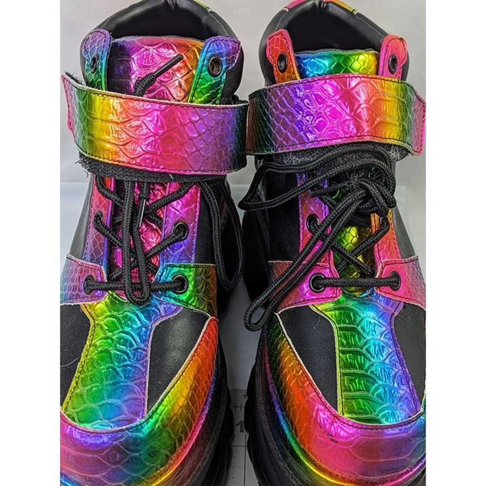 Club Exx Metallic Rainbow Platform Shoes Sz 7 - image 2