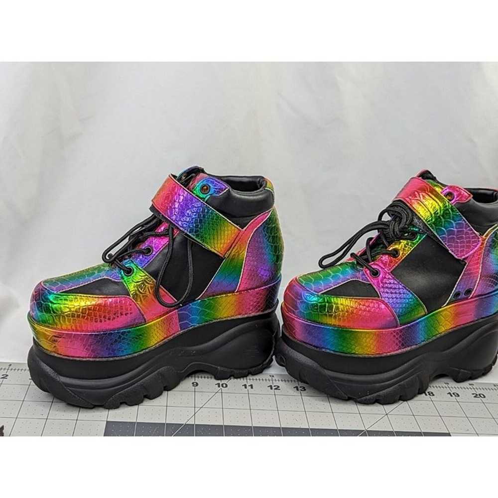 Club Exx Metallic Rainbow Platform Shoes Sz 7 - image 3