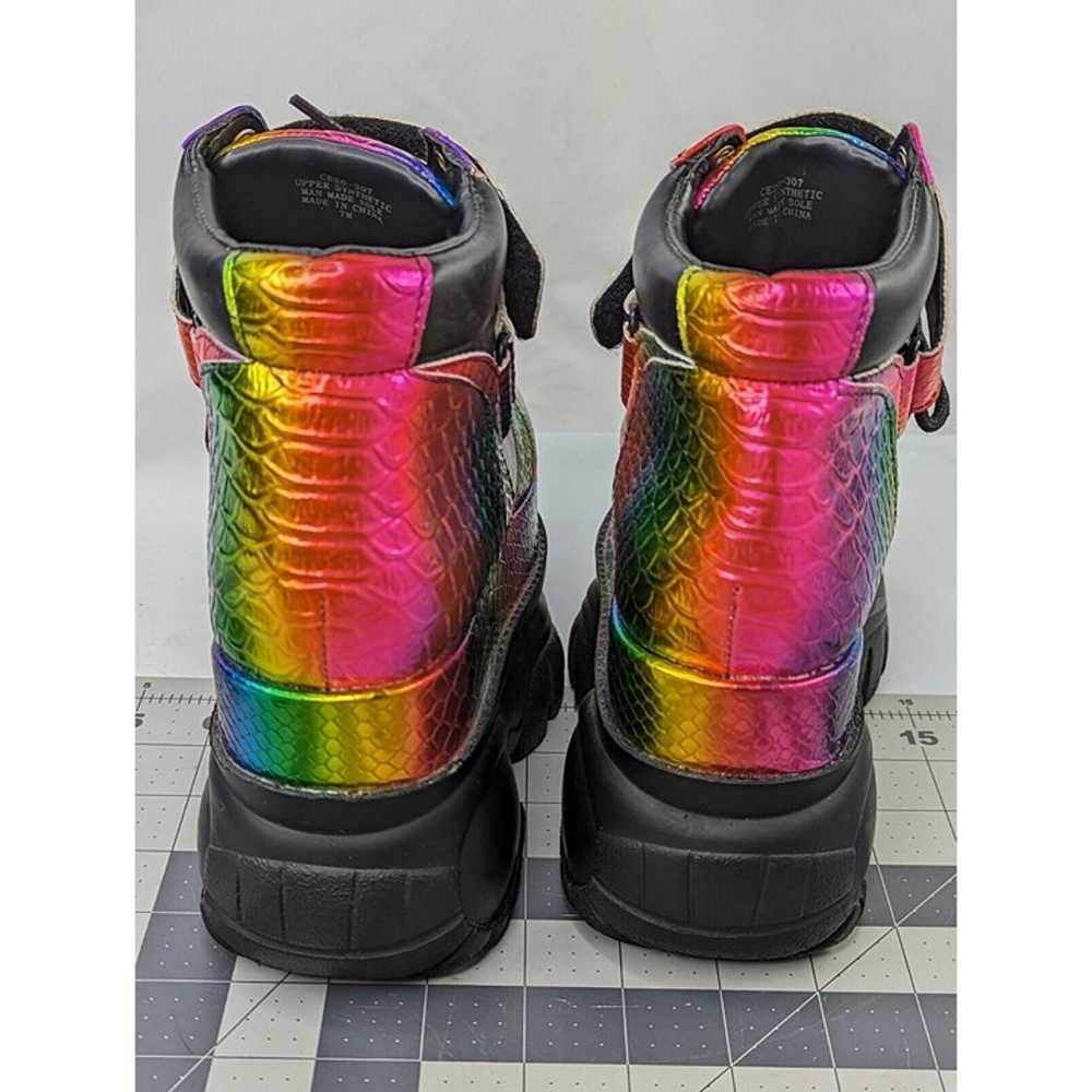 Club Exx Metallic Rainbow Platform Shoes Sz 7 - image 4