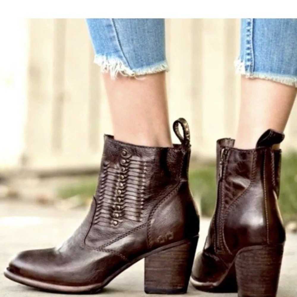 EUC Women's Bed Stu Western Heel Leather Boots Si… - image 1