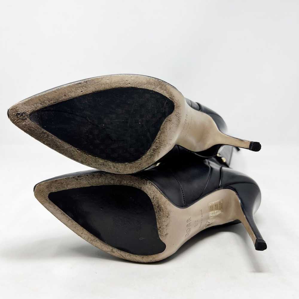 Hugo Boss Size 37 US 7 Black Leather Pointed Toe … - image 10