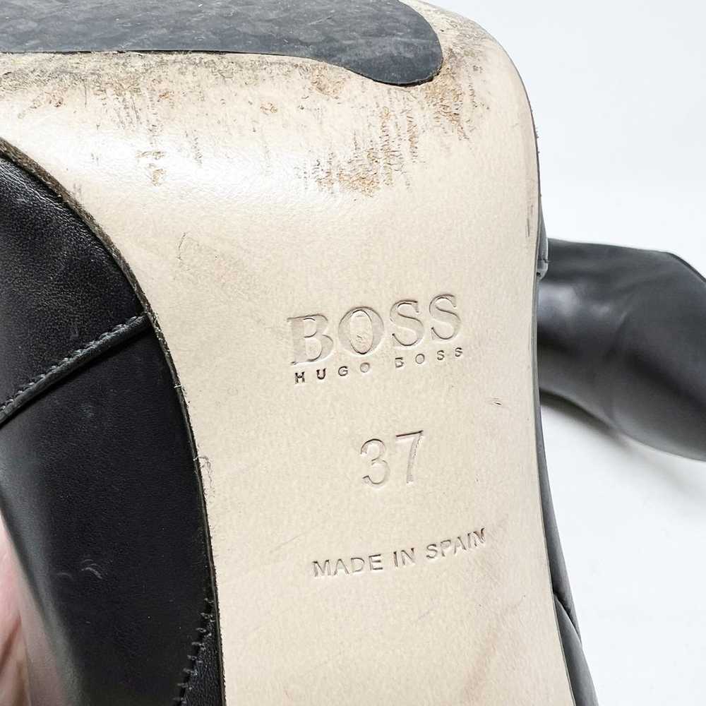 Hugo Boss Size 37 US 7 Black Leather Pointed Toe … - image 11