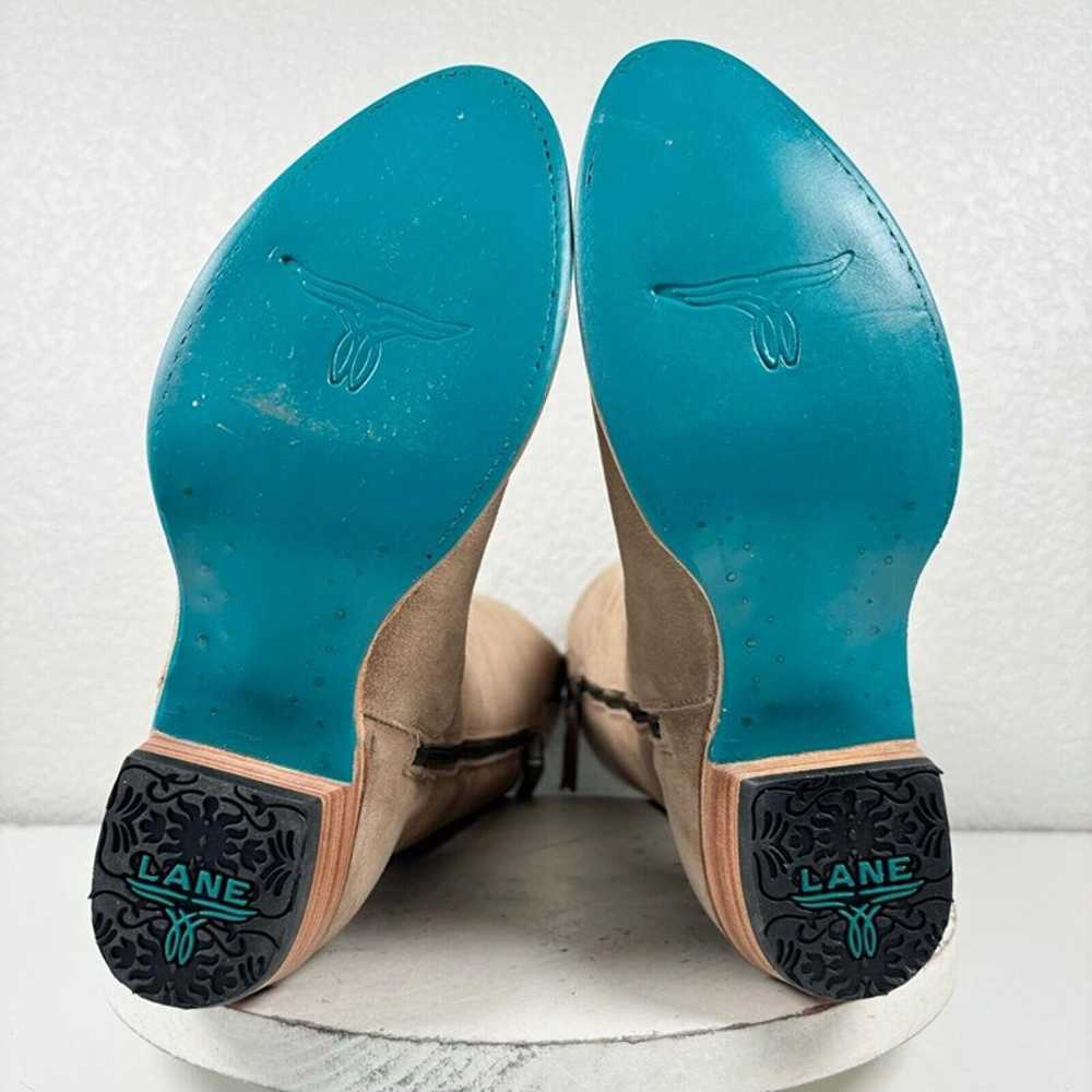 Lane PLAIN JANE Tan Suede Cowboy Boots Womens 8 T… - image 10