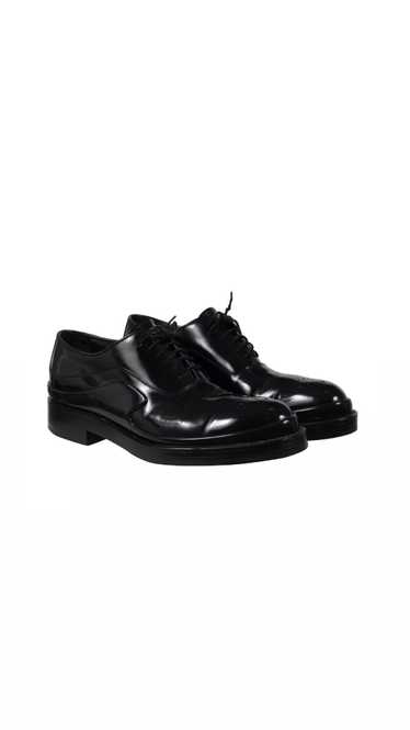 Prada Oxfords Black Leather Medallion Chunky - 021