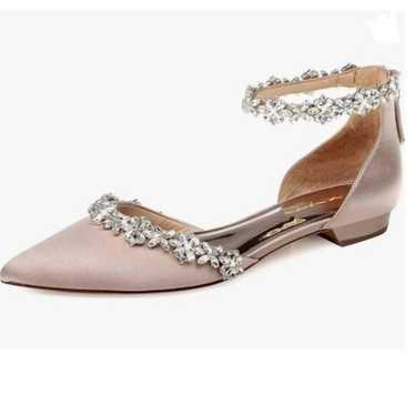 XYD Nude Pointed Toe D'Orsay Sparkly Rhinestones A