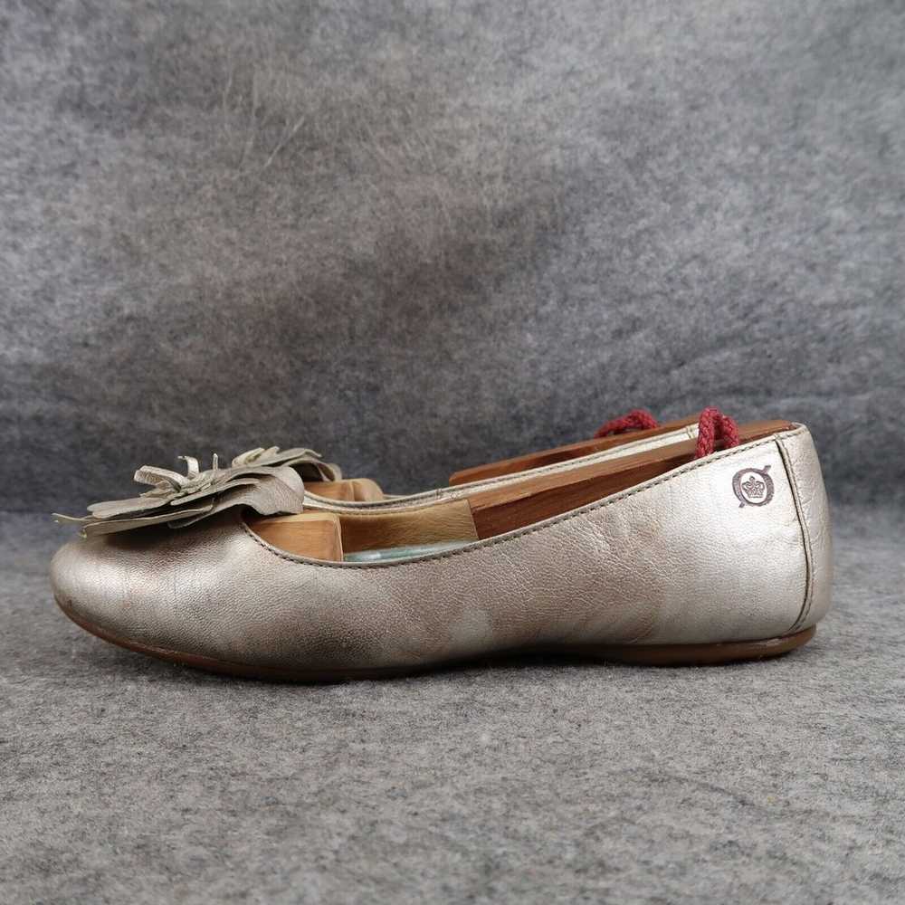 Born Shoes Womens 6 Ballet Flats Flower Metallic … - image 3