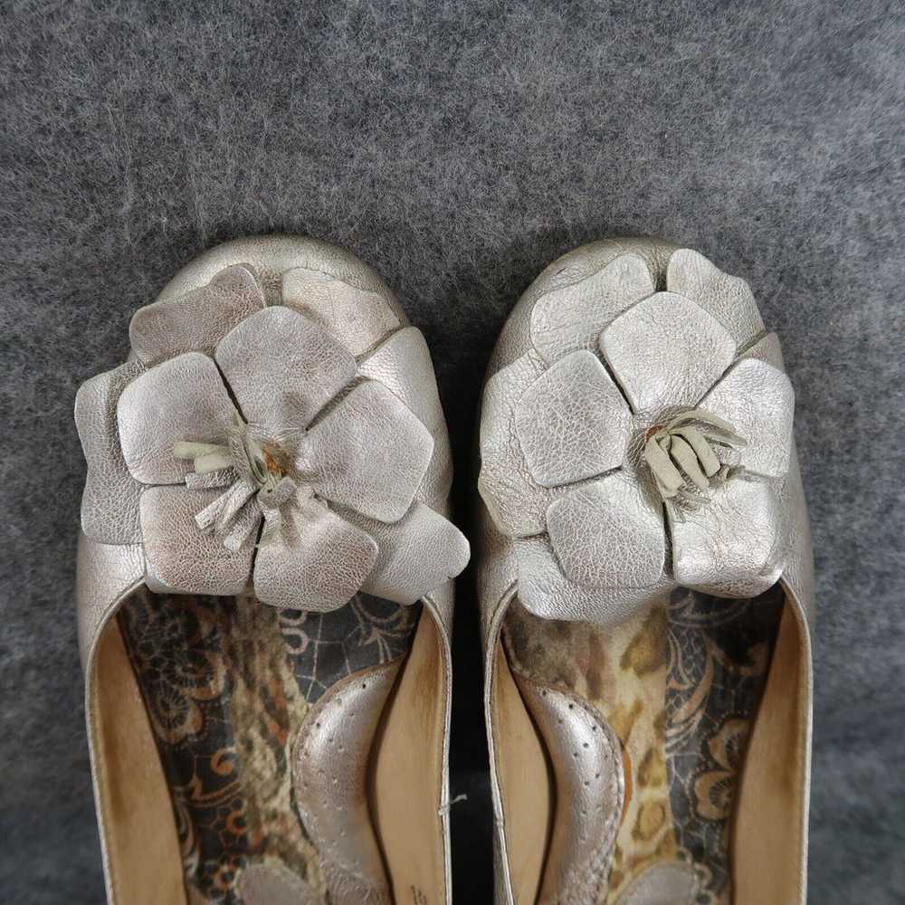 Born Shoes Womens 6 Ballet Flats Flower Metallic … - image 5